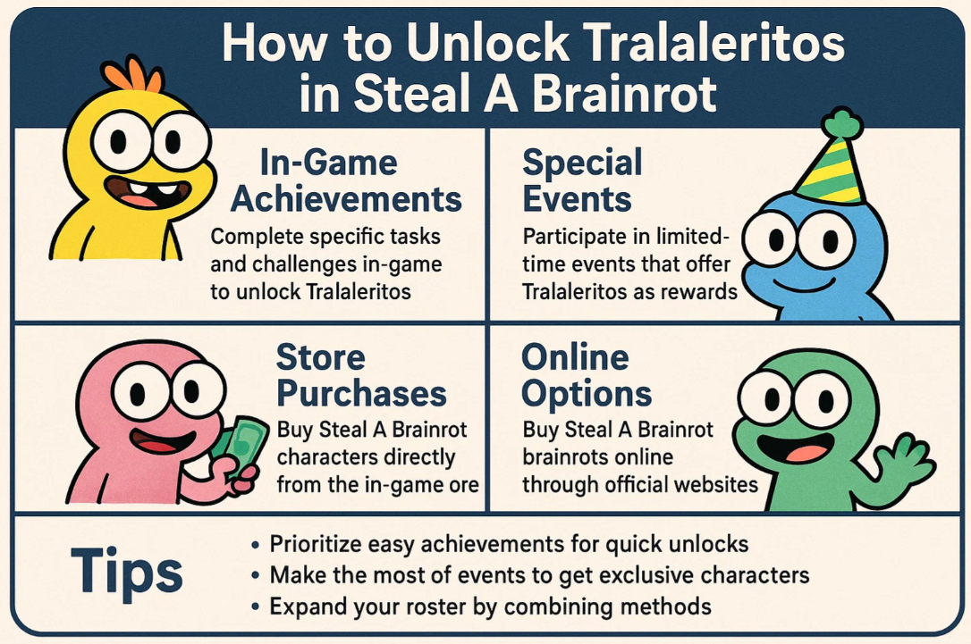 Steal A Brainrot Tralaleritos Unlock Methods