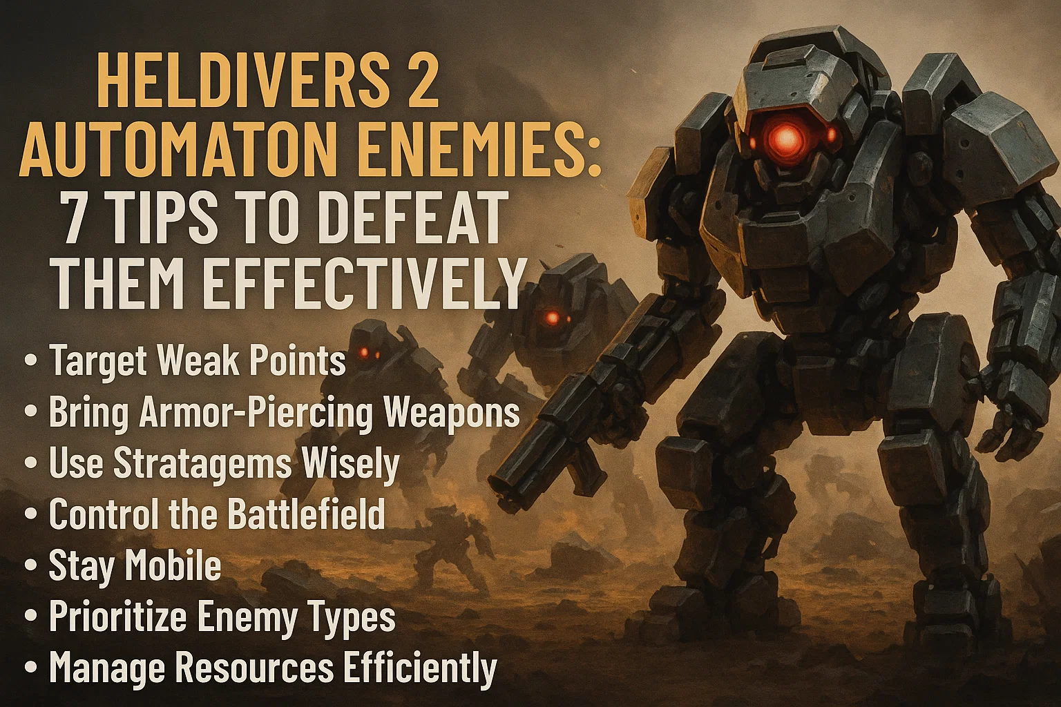 Helldivers 2 Automaton Enemies: 7 Tips to Defeat Them Effectively