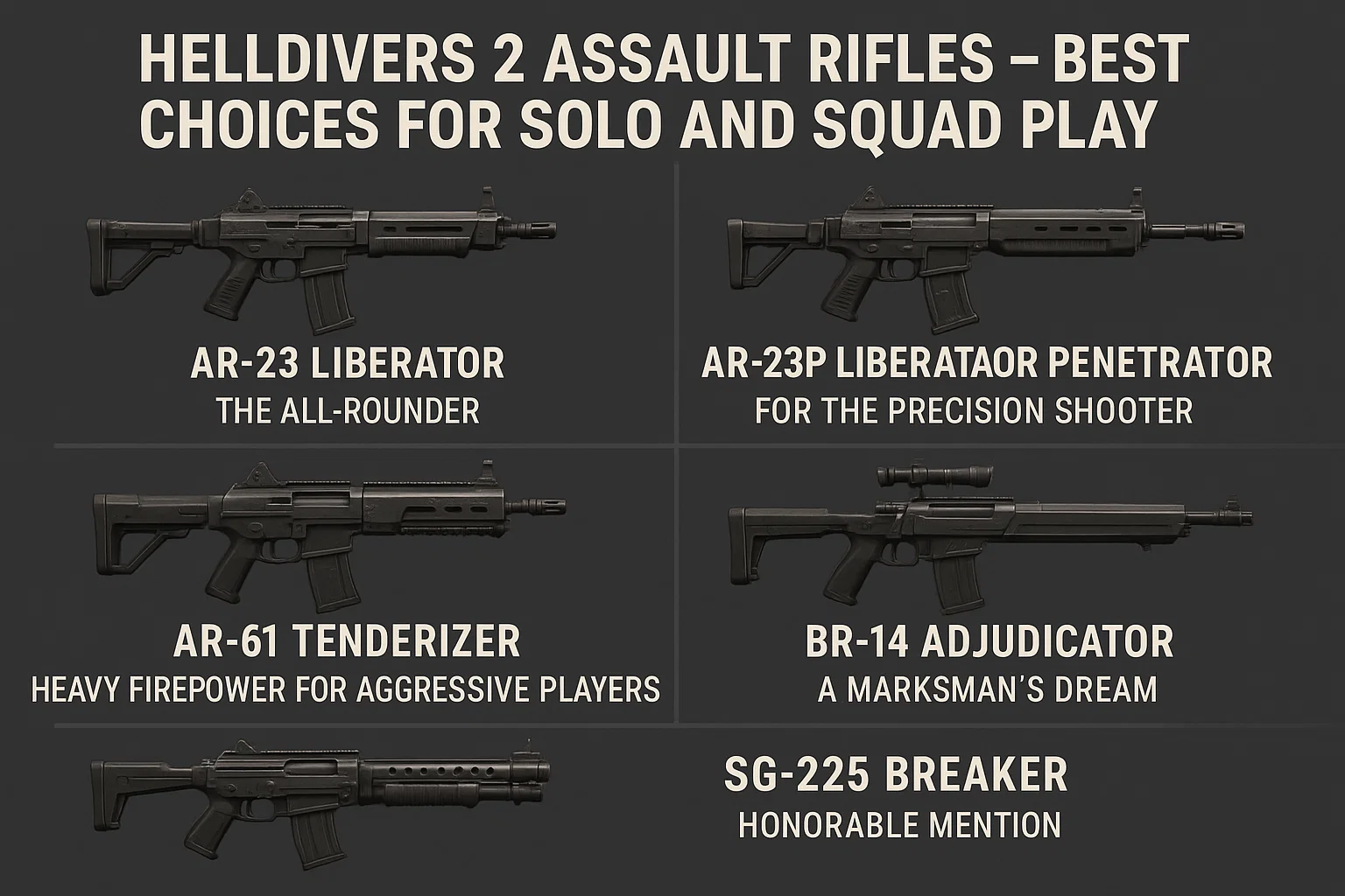 Helldivers 2 Assault Rifles – Best Choices for Solo and Squad Play