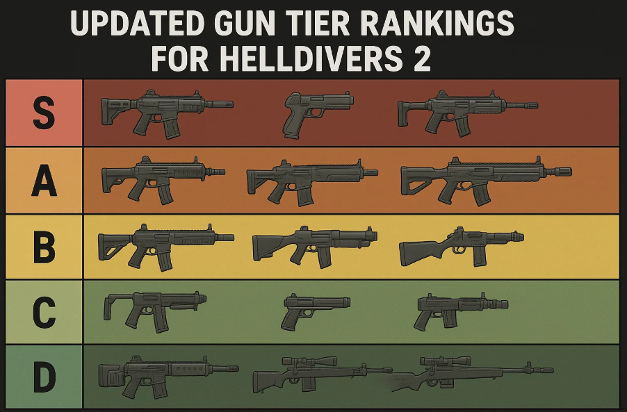 Updated Gun Tier Rankings for Helldivers 2